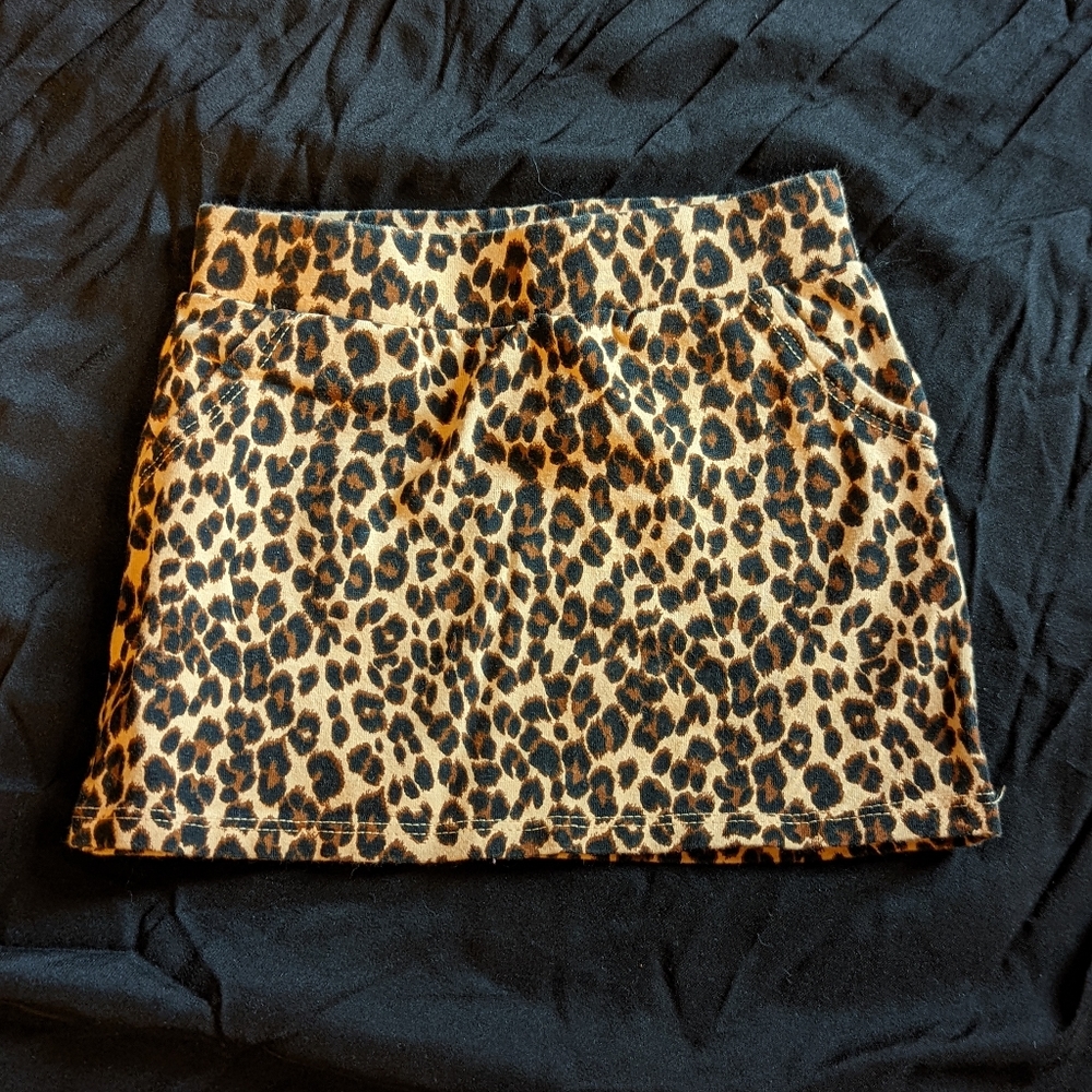 Cheetah print mini skirt with pockets, 18-24 months